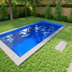 Isotherm-Pool blau mit Ecktreppe Oblique - 300 x 600 x 150 cm