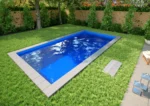 Isotherm-Pool blau mit seitlicher Ecktreppe Smaragd - 300 x 600 x 150 cm