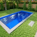 Isotherm-Pool blau mit seitlicher Ecktreppe Smaragd - 300 x 600 x 150 cm