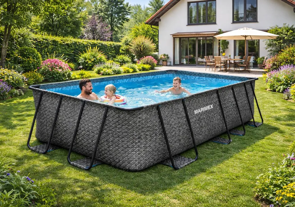 f2d690e2369ce475167a5c99e2e3583b Marimex Frame Pool Premium 400x215x122 cm - Rattanoptik – Bild 1
